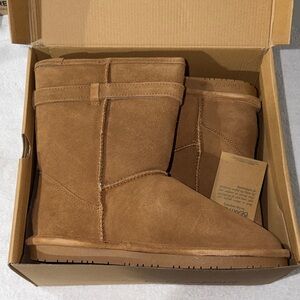 BearPaw Chestnut Brown Suede Classic Ankle Boot